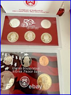 Lot of Four Silver Proof Sets 2003.2006 with Box/Coas