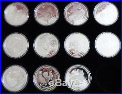 Lunar Set 12x 2 oz proof silver coin collection 2008-2019, coinbox, CoA very rar