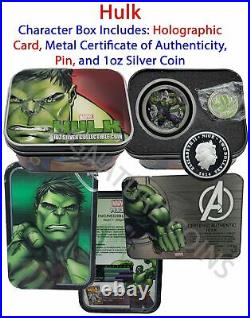 Marvel Avengers Colorized Proof Coin Set 2014 Niue Silver 4-Coin