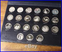 Men In Space Series II 1969 1st Edition Danbury Mint Sterling Proof 21 Coin Set