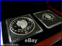 Mexico SILVER SKULL 3 Coin PROOF Set DISCO DE LA MUERTE Palau Memento Killer