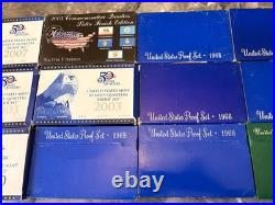 Mixed Lot 12 US Mint Proof Sets 1968-2007 40% Silver Halves State Quarters OGP