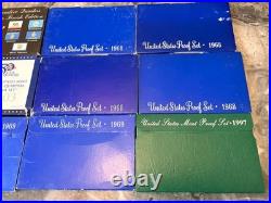 Mixed Lot 12 US Mint Proof Sets 1968-2007 40% Silver Halves State Quarters OGP
