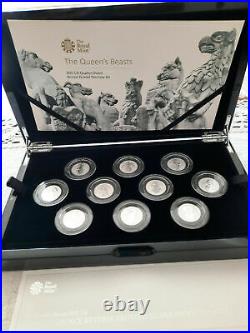 NEW 2021 The Queens Beasts Silver Proof 1/4 Ounce Reverse Frosted 10 Coin Set