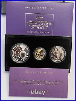 National Purple Heart Hall of Honor 2022 Three-Coin Proof Set
