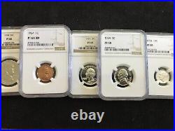 Nice, 1954, 5 Piece Franklin Proof Set, Certified Proof 68 By NGC, WOWZER
