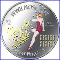 Niue 2012 $2 WWII Nose Art World War 2 Bombers 3 x 1 Oz Silver Proof Coin Set