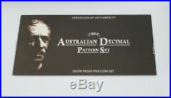 Number 0001 1966 Australian Decimal Pattern Silver Proof 5 Coin Set