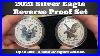 Open-Box-2021-Silver-Eagle-Reverse-Proof-2-Coin-Set-Designer-Edition-Type-1-U0026-Type-2-Ase-01-nfw