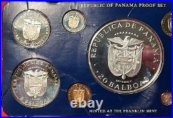 PANAMA PROOF SET 1982 Silver 20, 5, & 1 Balboas 9 COINS Low Mintage @ only 746