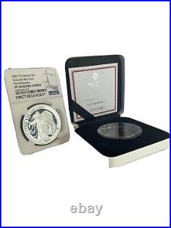PF70 2021 St Helena una and the lion 1oz silver proof coin
