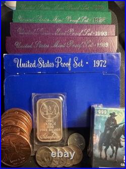 PROOFS AND MORE 5 US Proof Sets (Various Years) 5 Copper Round Silver $! $