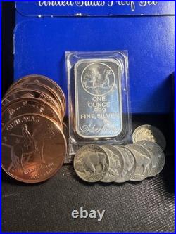PROOFS AND MORE 5 US Proof Sets (Various Years) 5 Copper Round Silver $! $