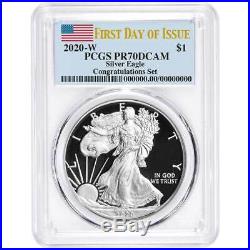 Presale 2020-W Proof $1 American Silver Eagle Congratulations Set PCGS PR70DCA