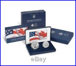 Pride of Two Nations Set 2019 W Enhanced Rev Pr Silver Eagle & Canadian Maple