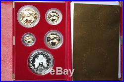 Proof Set 1995 W 5 Coin Anniversary Set 4 Gold Coins + 1 Silver American Eagle