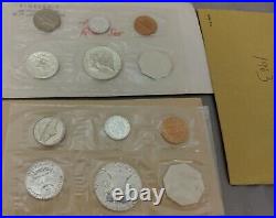 Proof Set Lot 1962 1963 1964 Silver Quarter Half Dollar Some withEnvelopes +1968