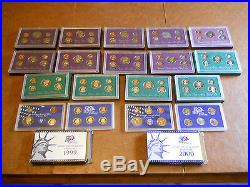 Proof set Collection from the United States Mint (45 Years from 1955-2000)