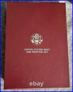 RARE 1996 S Prestige Proof Set 90% Silver Dollar. 7 Coins WithCOA