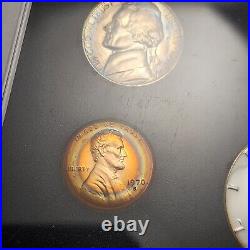 Rainbow Toned 1970-S Proof Set With Incredible Target Toned Cent Must $ee WOW