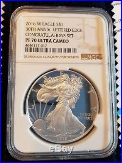 Rarest Silver Eagle! 2016 W Congratulations Set NGC PF 70 UCAM Lettered edge