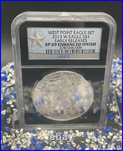 Rev Proof Enhance Finish 2013 W $1 Silver Eagle Set SP/PF69 Silver Star SPOTLESS