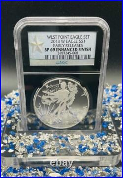 Rev Proof Enhance Finish 2013 W $1 Silver Eagle Set SP/PF69 Silver Star SPOTLESS