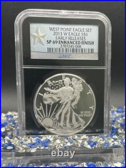 Rev Proof Enhance Finish 2013 W $1 Silver Eagle Set SP/PF69 Silver Star SPOTLESS