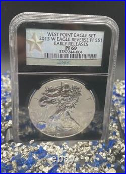 Rev Proof Enhance Finish 2013 W $1 Silver Eagle Set SP/PF69 Silver Star SPOTLESS