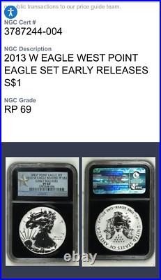 Rev Proof Enhance Finish 2013 W $1 Silver Eagle Set SP/PF69 Silver Star SPOTLESS
