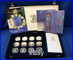 Royal Mint 2000 Queen Mother Centenary Silver Proof Coin Collection £5 $10 5 etc