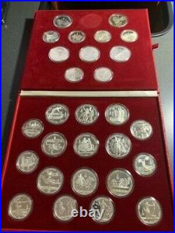 Russia USSR 1980 Moscow Olympics 20.24 Oz Silver 28 COIN GEM Proof Set, BOX & COA