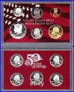 SILVER PROOF 2004-S 11 COINS SET X 5 Sets, Total 6.69 Oz. Of SILVER (5 Sets)