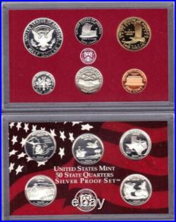 SILVER PROOF 2004-S 11 COINS SET X 5 Sets, Total 6.69 Oz. Of SILVER (5 Sets)