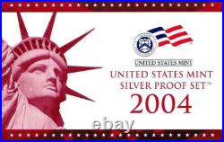 SILVER PROOF 2004-S 11 COINS SET X 5 Sets, Total 6.69 Oz. Of SILVER (5 Sets)