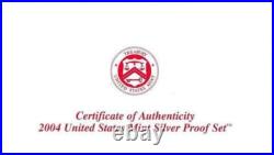 SILVER PROOF 2004-S 11 COINS SET X 5 Sets, Total 6.69 Oz. Of SILVER (5 Sets)