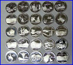 Set of 25 Proof 90% Silver State Quarters 2003 2004 2005 2006 2007