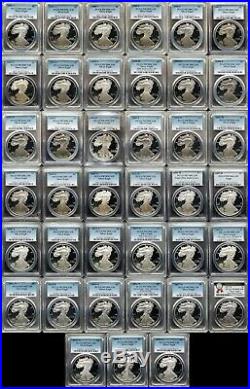 Set of 39 Silver Eagle Coins 1986 2019 Complete Proof Set PR70DCAM PCGS