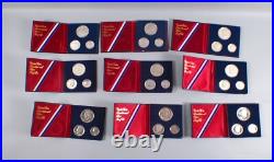 Set of 9 US Bicentennial Silver Proof Sets 3 Coins Each 40% Silver 1976