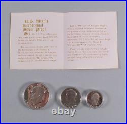 Set of 9 US Bicentennial Silver Proof Sets 3 Coins Each 40% Silver 1976