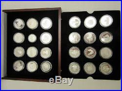 Silver Proof Coin Collection for HRH Queen Elizabeth the Queen Mother 24 coins