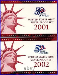 Silver Proof Mint Sets 2001 & 2002