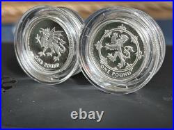 Silver Proof Set Piedforts Flawless Lion & Welsh Dragon 94/95 Rare Low Mint