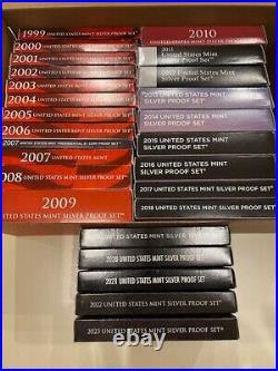 Silver Proof Sets 1999 to 2023 (25) complete sets
