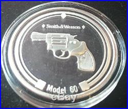 Stunning Smith & Wesson Pistol Revolver Guns Silver Proof Coin Medal Collection