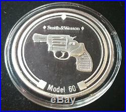 Stunning Smith & Wesson Pistol Revolver Guns Silver Proof Coin Medal Collection