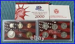 TEN (10) U. S. Mint SILVER PROOF sets 1999 through 2008