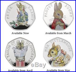 The Complete 2018 Beatrix Potter Silver Proof 4 50p Coin Set Peter Rabbit