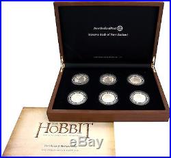 The Hobbit an Unexpected Journey 6 x 1 OZ 2012 SILVER PROOF COIN SET 6 x NZ $1