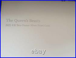 The Queen's Beasts 2021 UK Ten Ounce 10oz Silver Proof Coin The completer coin